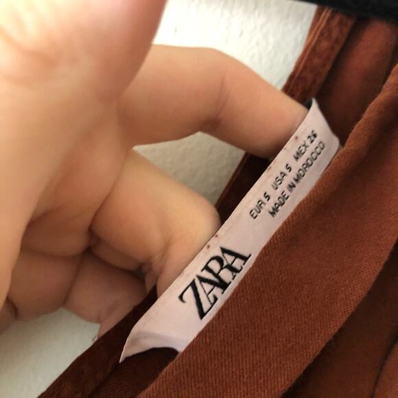 Zara Rust Twist Front Slit Midi Dress - Picture 7 of 7